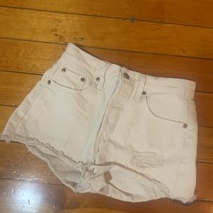 Levi 501 high waisted jean shorts